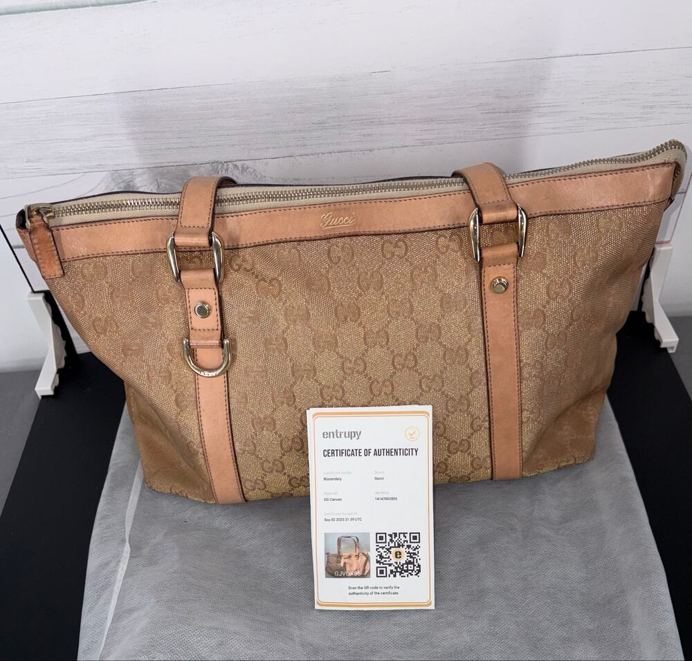 Pre-Owned Gucci Canvas Tote Bag (AUTHENTICATED)